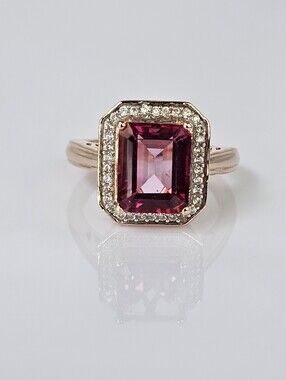 Gorgeous Pink Mystic Topaz Rose Gold Vermeil Ring Size 7! New